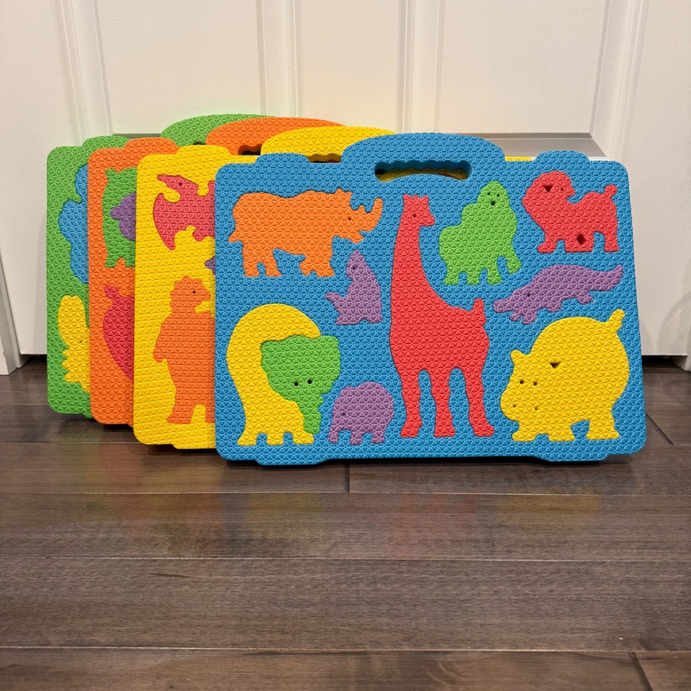Imaginarium Kids Foam Puzzle Mat Set 4 Pack Dinosaurs Safari Sea Farm Shapes
